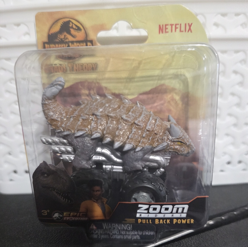 Jurassic World Chaos Theory Zoom Rider PullBack Power Epic Netflix Ankylosaurus